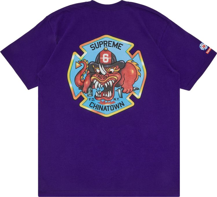 Supreme FDNY Engine 9 Tee Purple