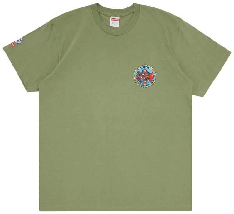 Supreme FDNY Engine 9 Tee Light Olive