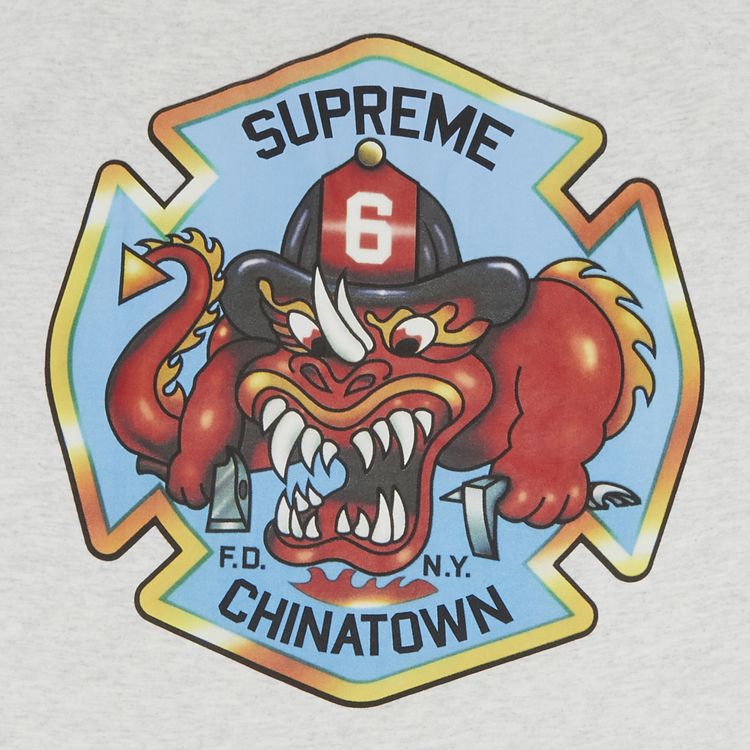 Supreme FDNY Engine 9 Tee Ash Grey