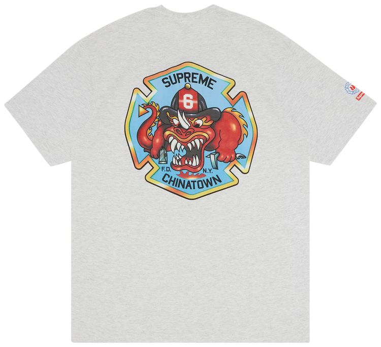 Supreme FDNY Engine 9 Tee Ash Grey
