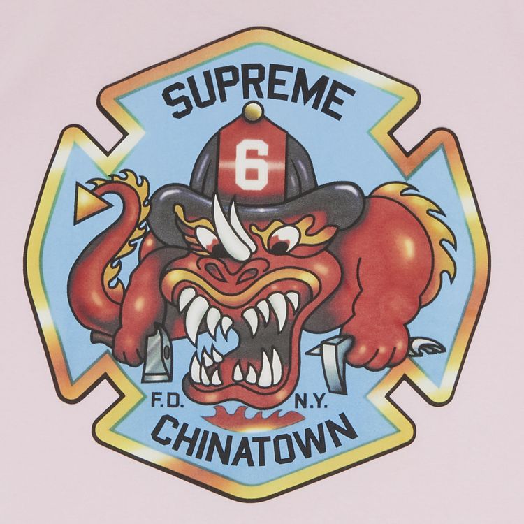 Supreme FDNY Engine 9 Tee Light Pink