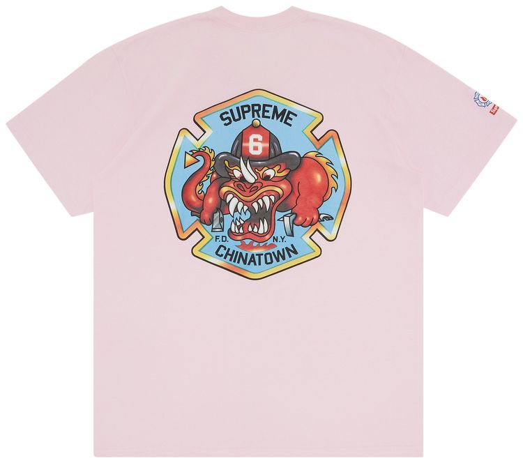 Supreme FDNY Engine 9 Tee Light Pink