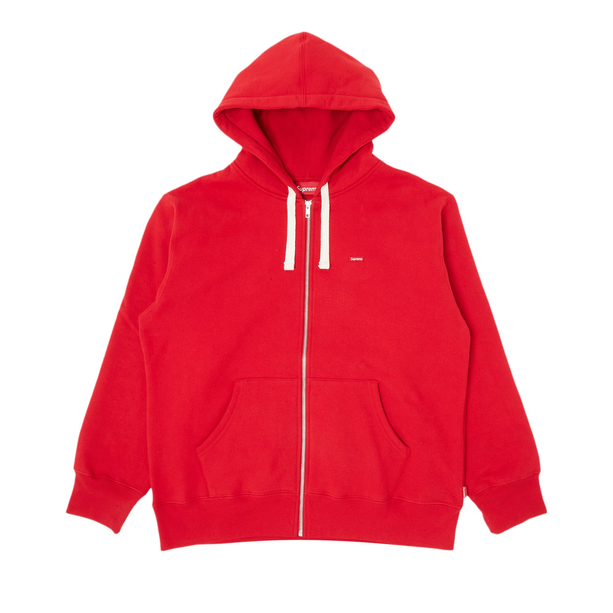 Buy Supreme Small Box Drawcord Zip Up Hooded Sweatshirt 'Red