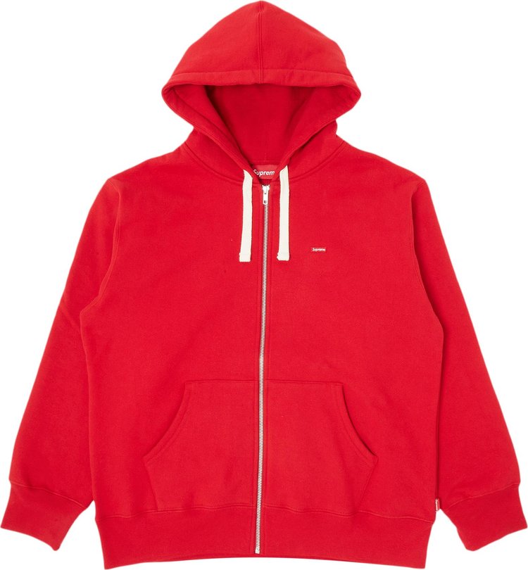 Supreme Small Box Drawcord Zip Up Hooded Sweatshirt 'Red'