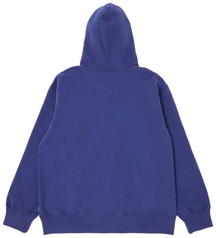 Supreme Small Box Drawcord Zip Up Hooded Sweatshirt Washed Navy
