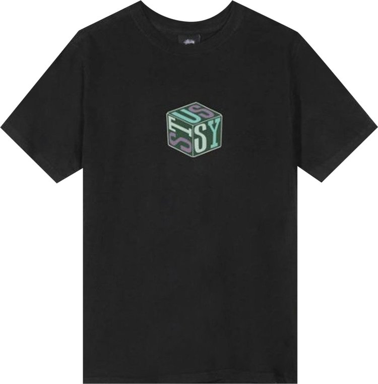 Buy Stussy Cube Pigment Dyed Tee 'Black' - 2903083 BLAC | GOAT