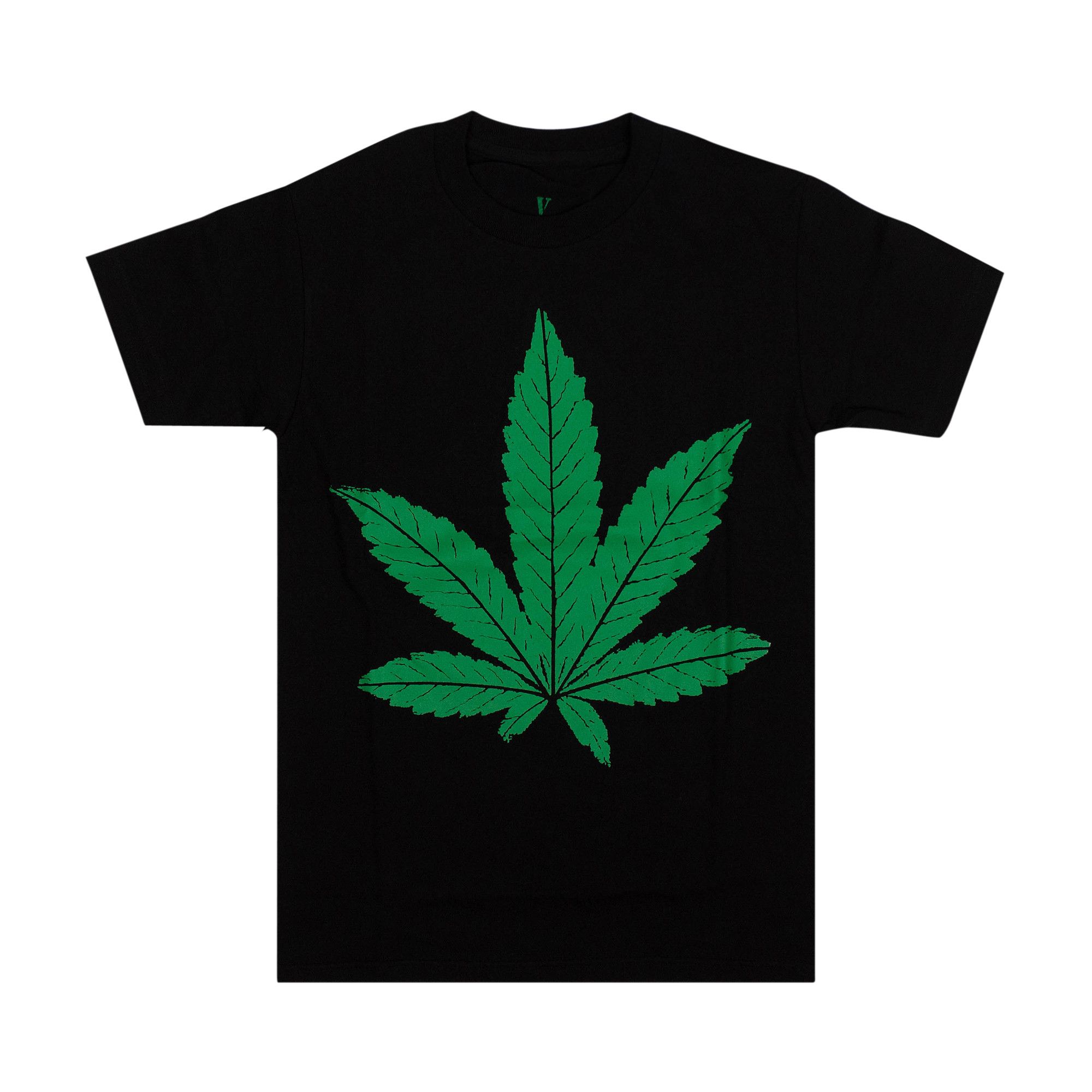 Buy Vlone Weed Leaf Short-Sleeve T-Shirt 'Black' - 1020
