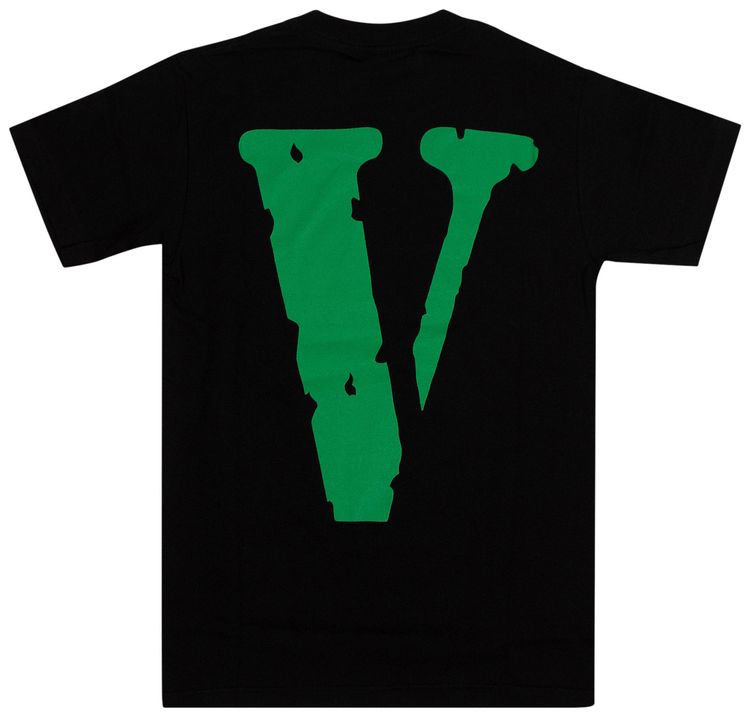 Vlone Weed Leaf Short Sleeve T Shirt Black