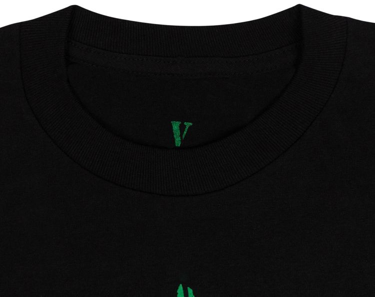 Vlone Weed Leaf Short Sleeve T Shirt Black