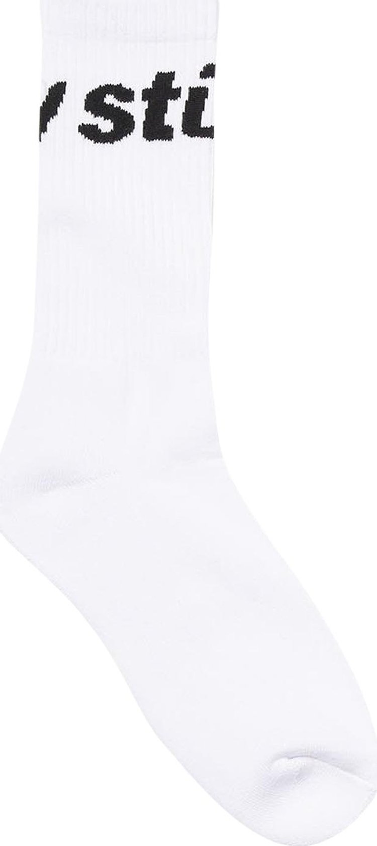 Stussy Jacquard Logo Socks 'White/Black'