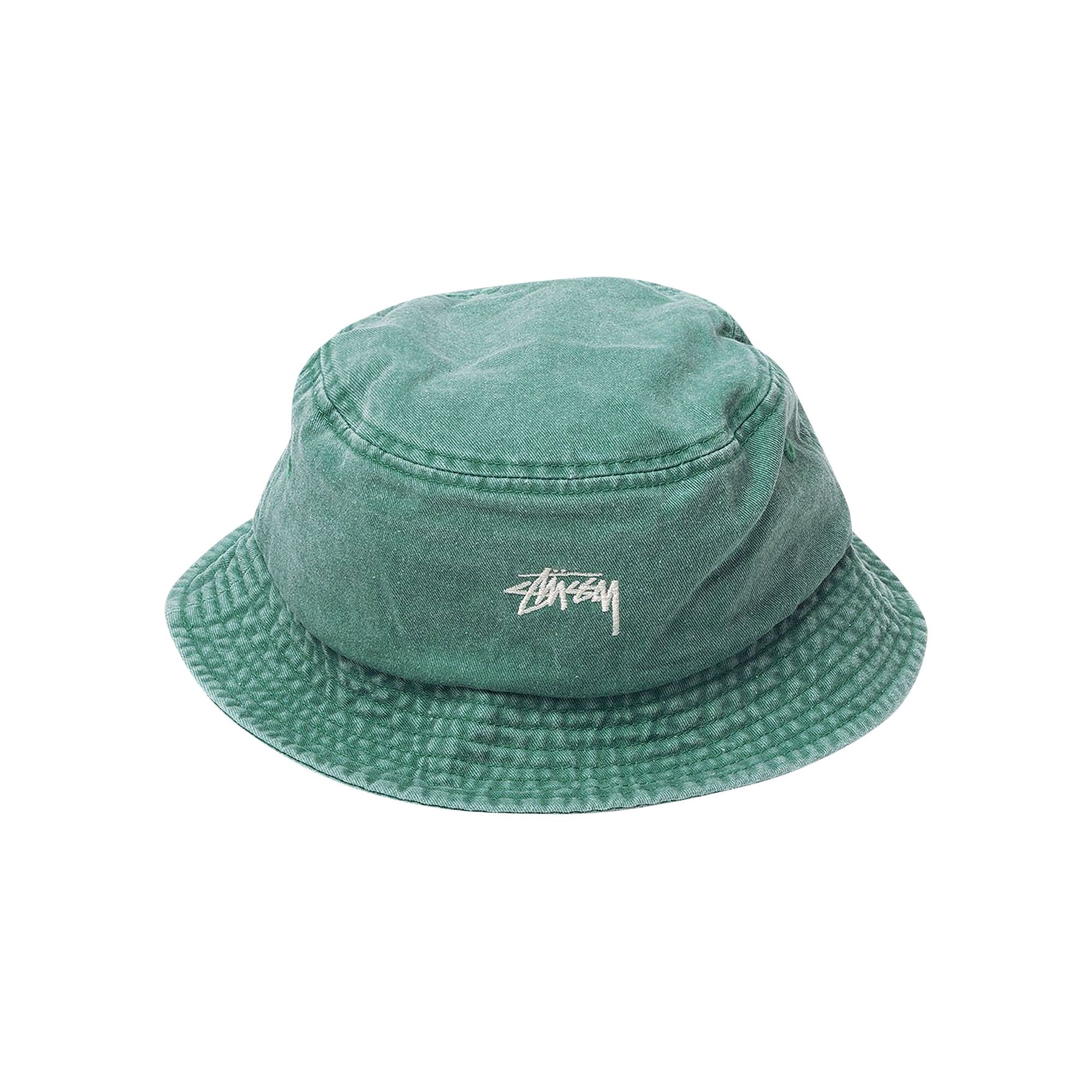 Buy Stussy Stock Washed Bucket Hat Green 132980 GREE GOAT