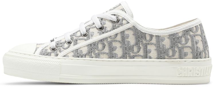 Dior Wmns WalkNDior Embroidered Canvas Low Grey