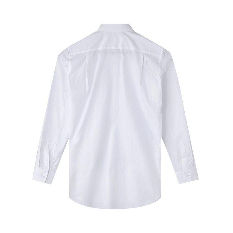 Comme des Garcons Play Long Sleeve Button Down Shirt With Red Heart White