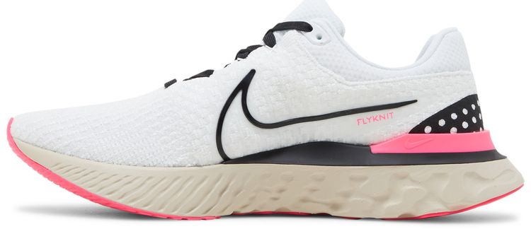 React Infinity Run Flyknit 3 White Hyper Pink