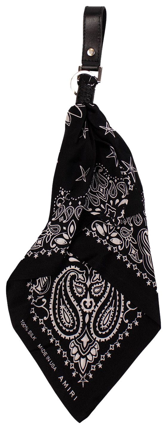 Amiri Paisley Print Bandana Key Chain Black