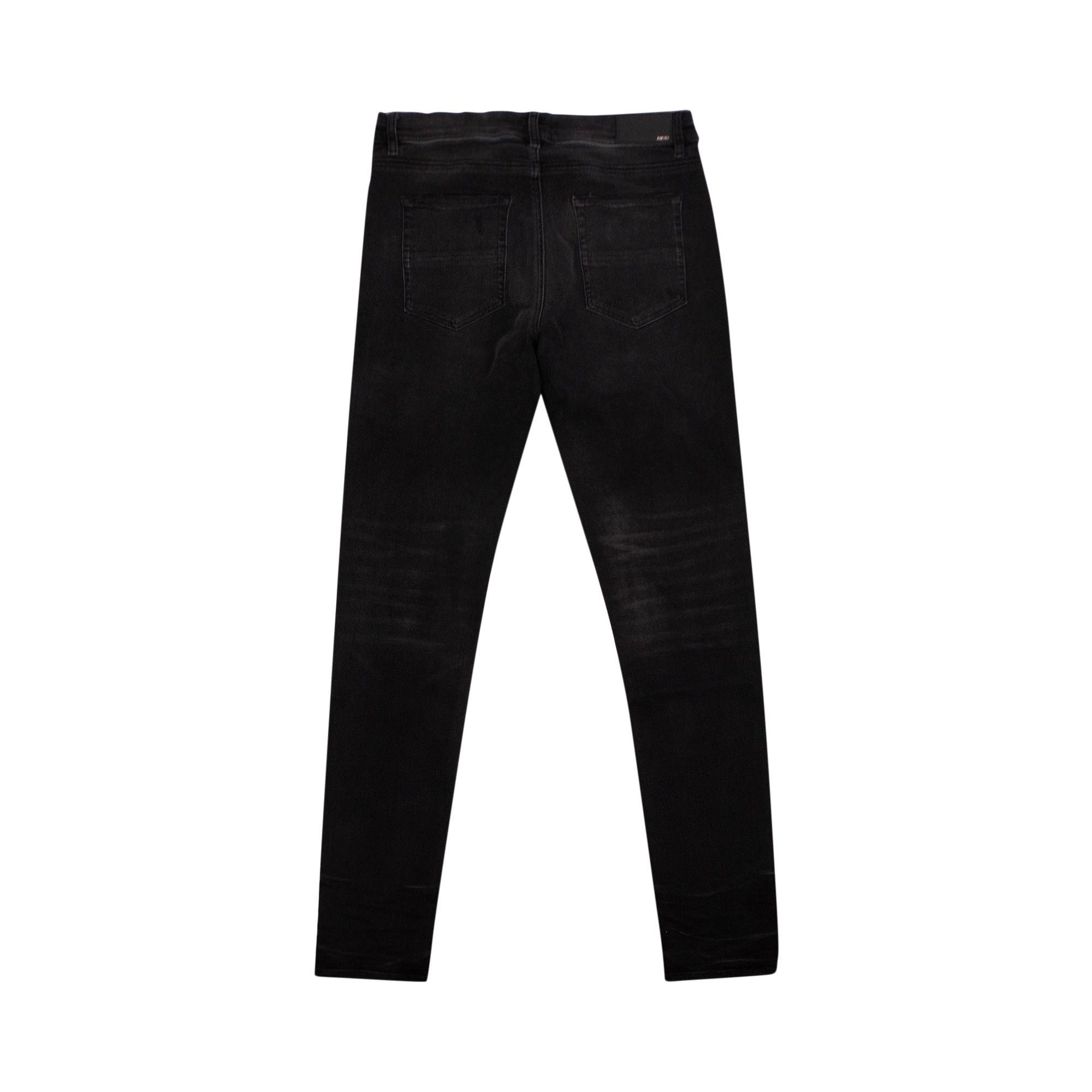 Buy Amiri Aged MX1 Leather Patch Distressed Jeans 'Black