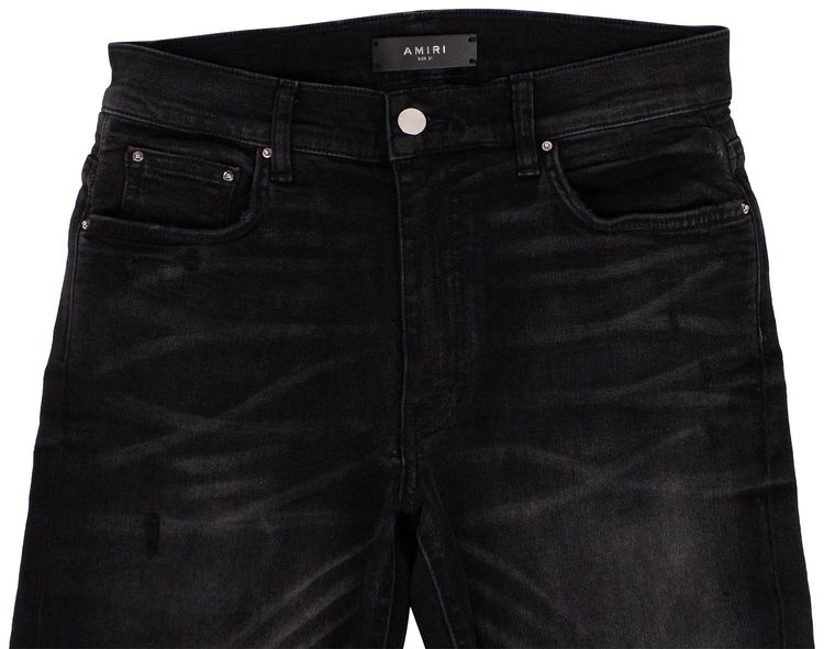 Amiri Aged Broken Jeans Black