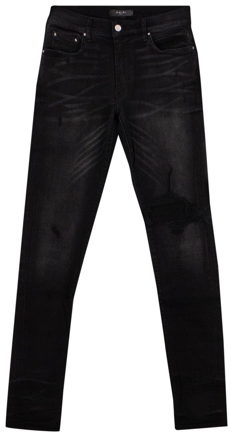 Amiri Aged Broken Jeans Black