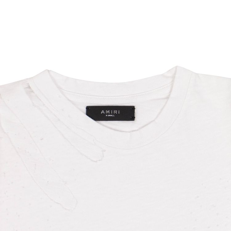 Amiri Slash Detail Short Sleeve T Shirt White