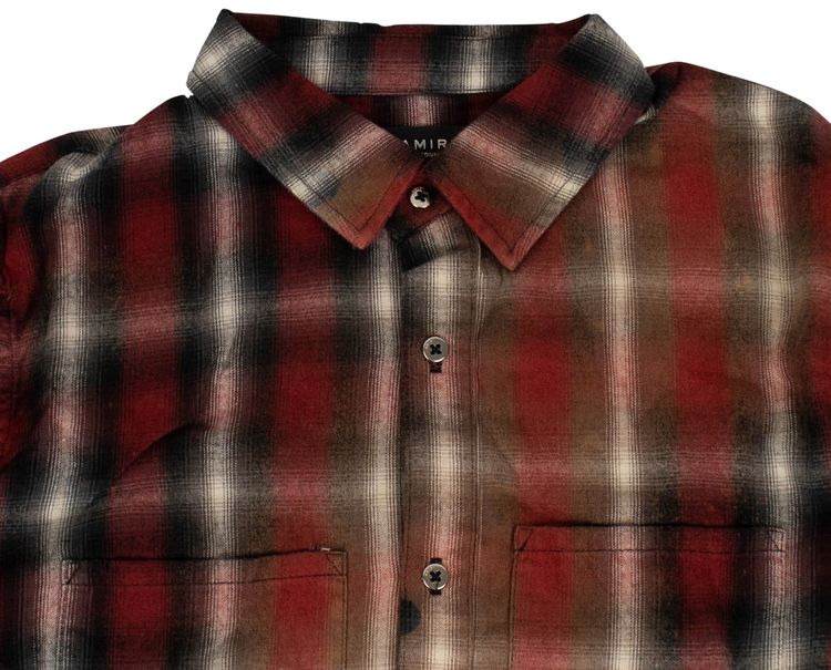 Amiri Spray Plaid Shirt Red