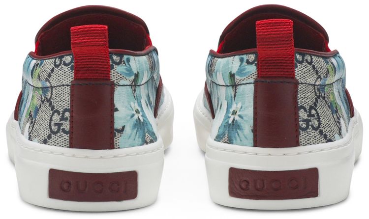 Gucci Wmns GG Supreme Canvas Slip On Blue Floral