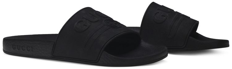 Gucci Wmns Logo Rubber Slide Black