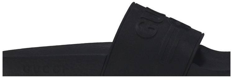Gucci Wmns Logo Rubber Slide Black