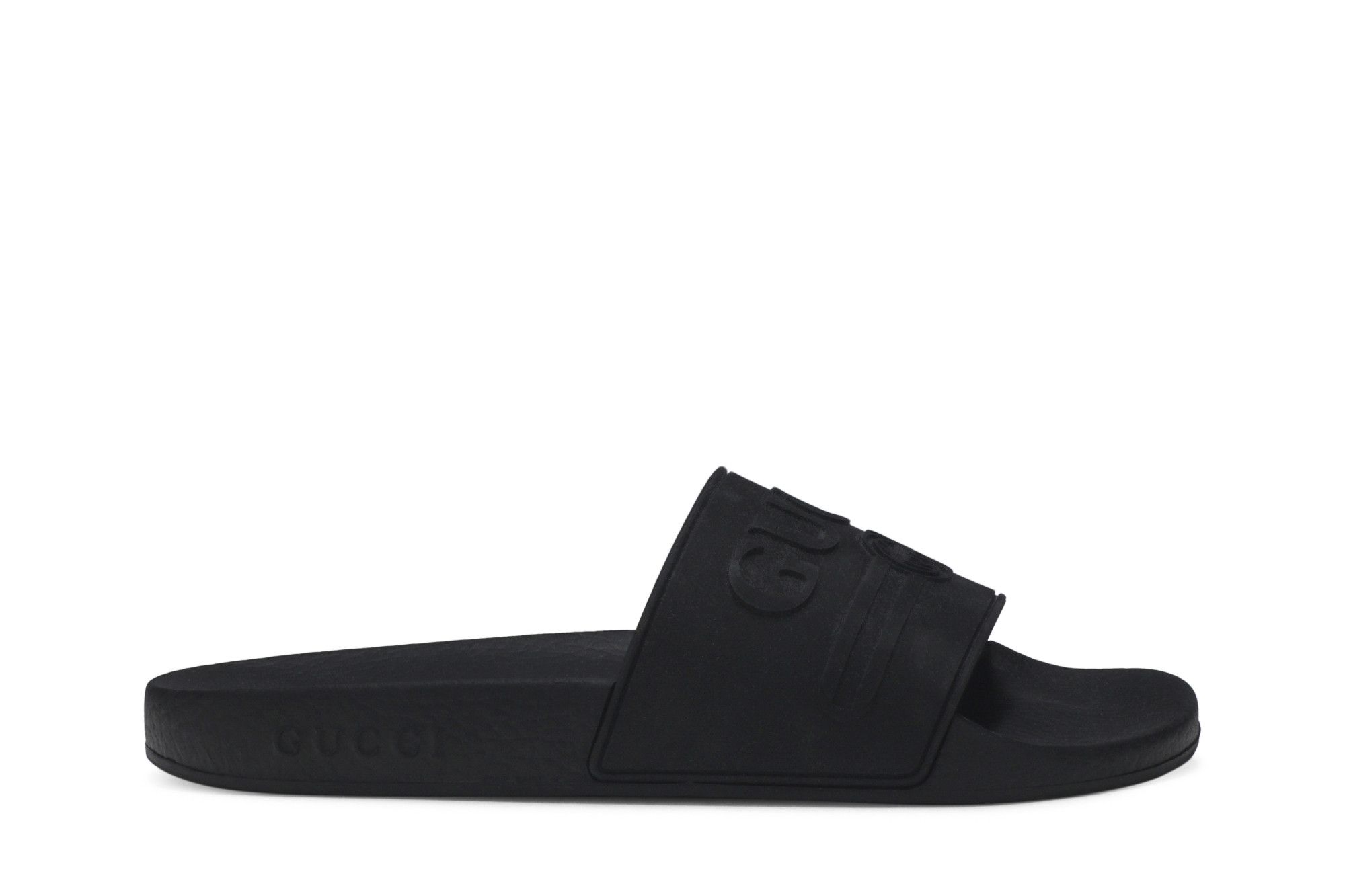 Gucci Wmns Logo Rubber Slide Black