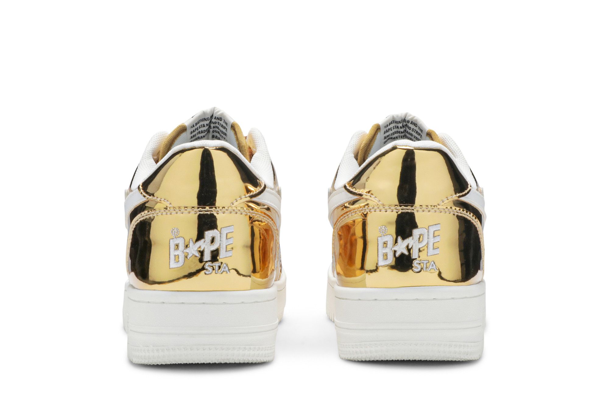 Gold bape shoes store