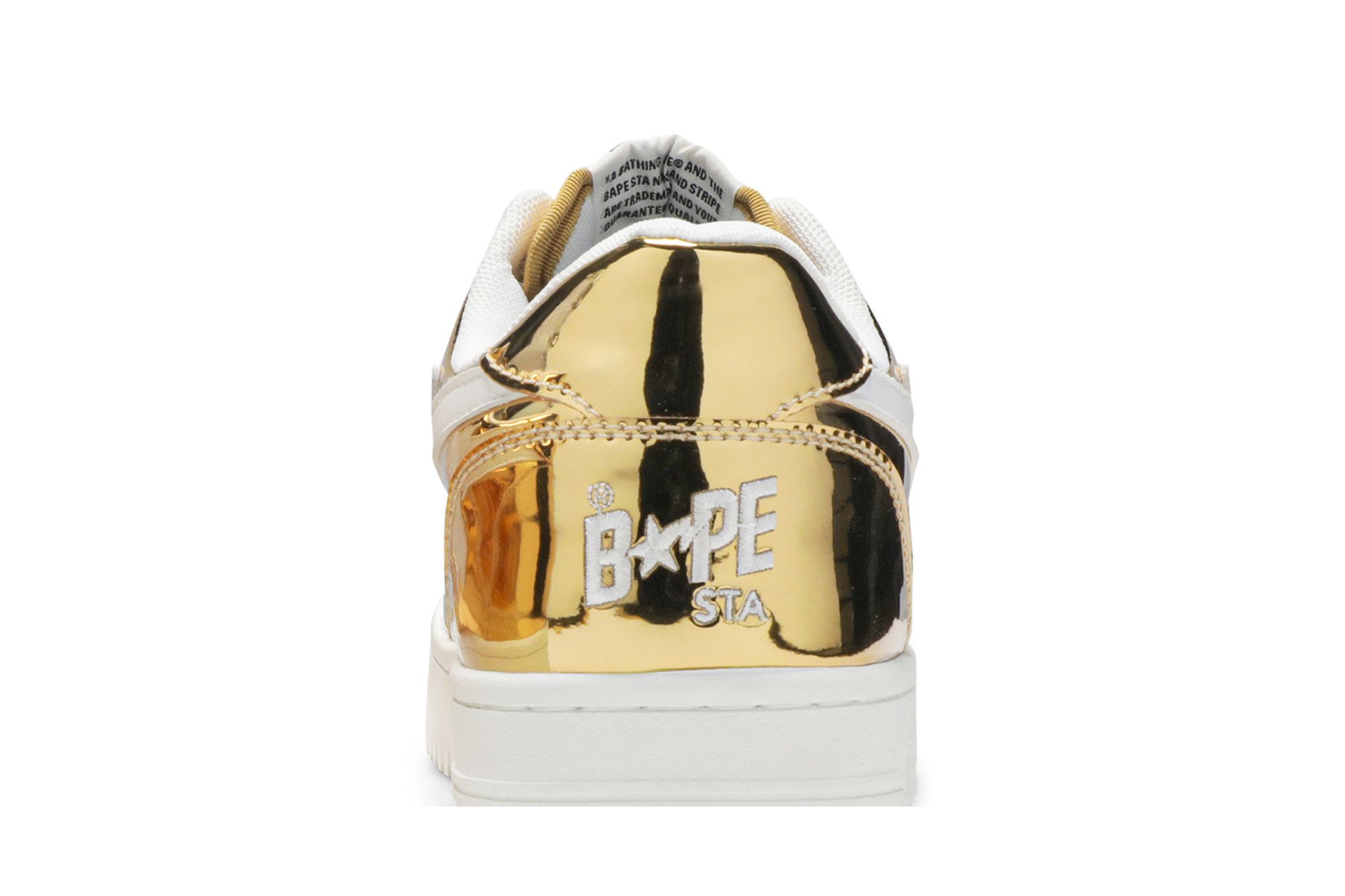 Size 10.0 Bapesta Low Gold Foil