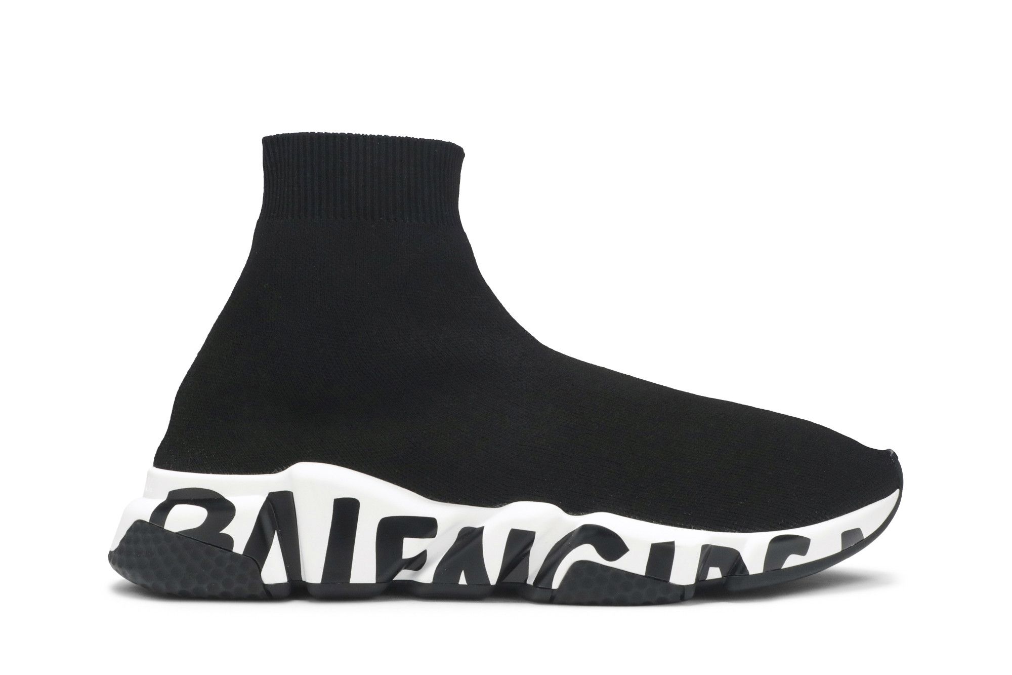 Size 11.0 Balenciaga Speed Trainer Graffiti Black White