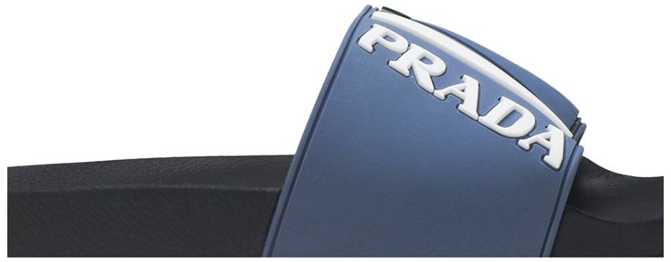 Prada Logo Rubber Slide Blue