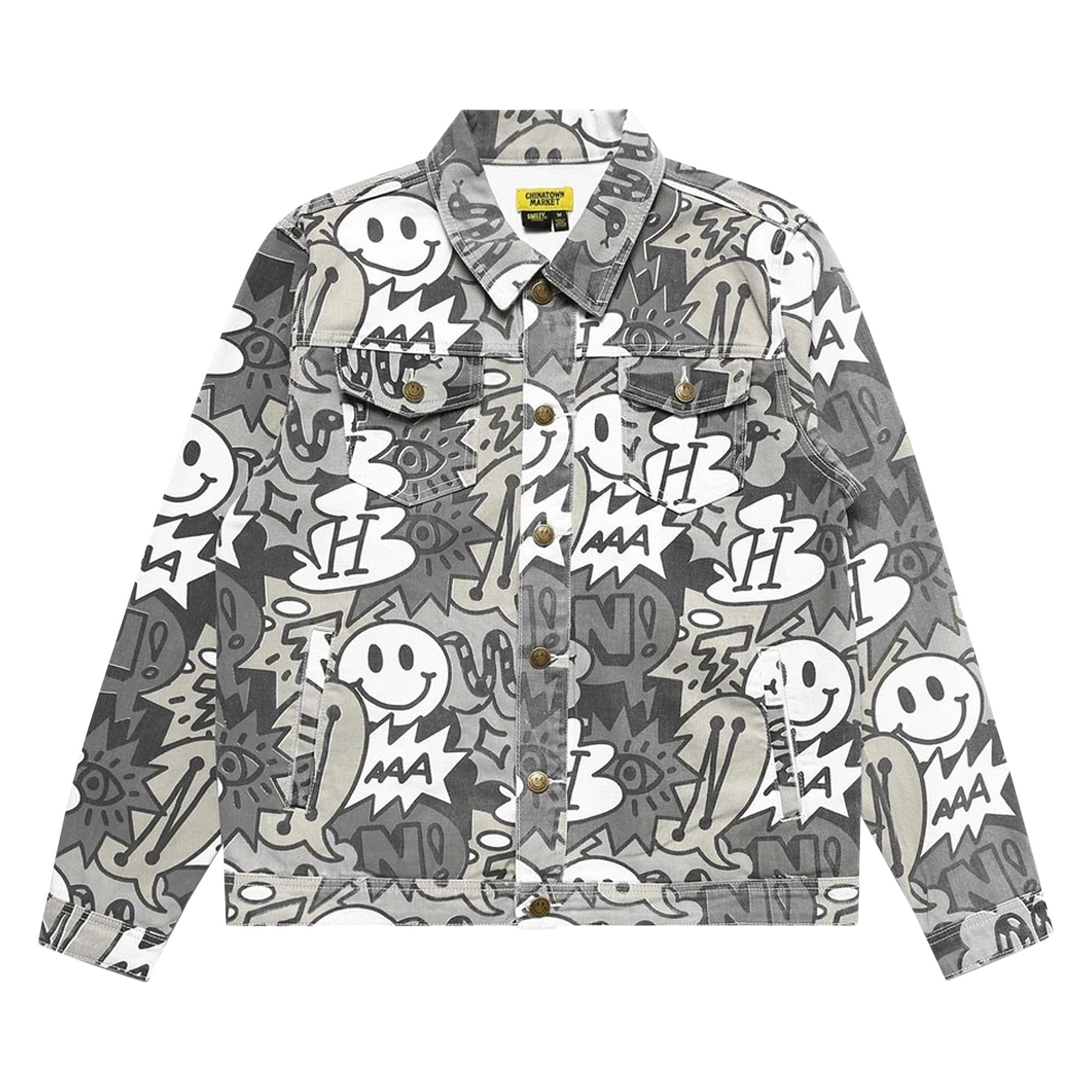 Buy Chinatown Market Smiley Speech Bubble Denim Jacket