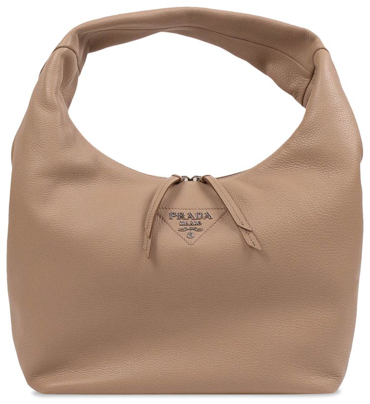 Prada Calf Leather Hobo Medium Shoulder Bag Pink