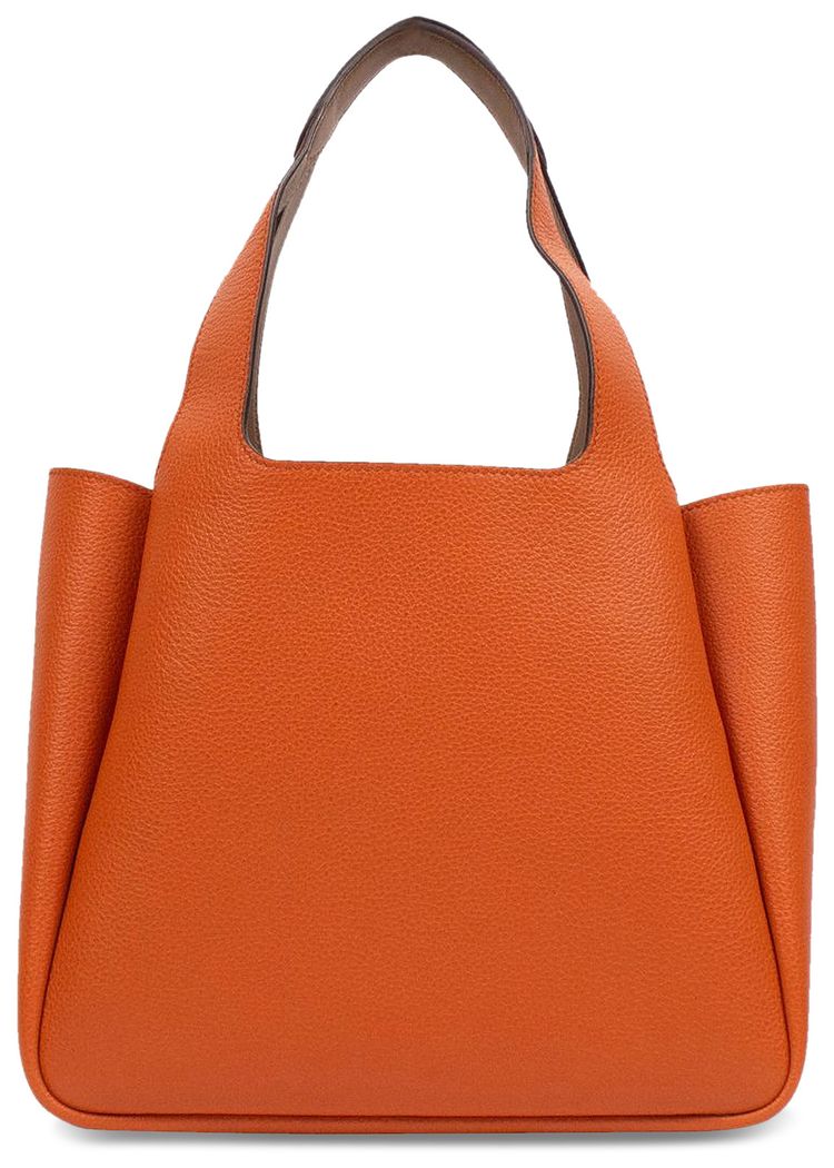 Prada Calf Leather Double Top Handle Medium Handbag Orange