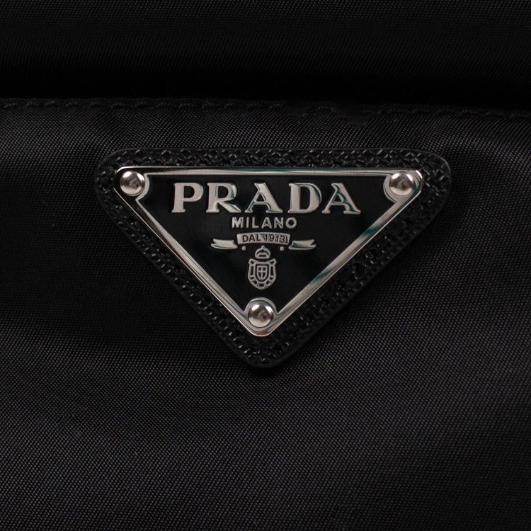 Prada Nylon Fabric Adjustable Strap Shoulder Bag Black