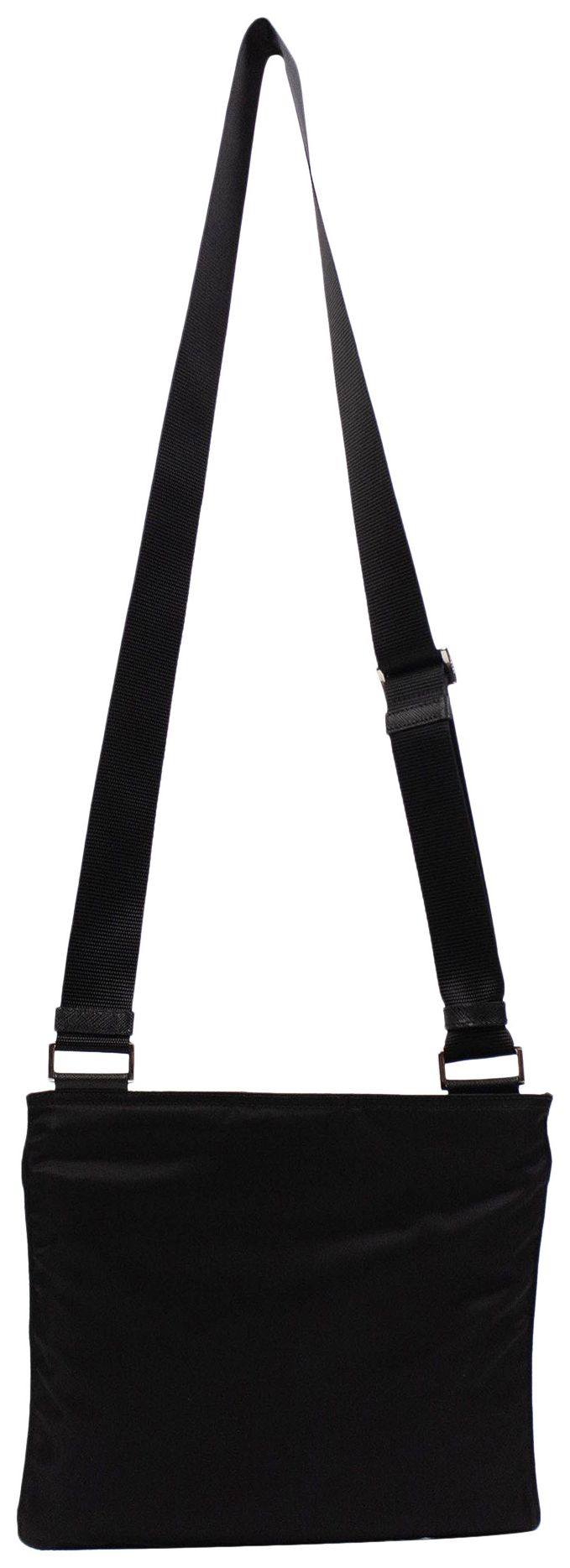 Prada Nylon Fabric Adjustable Strap Shoulder Bag Black