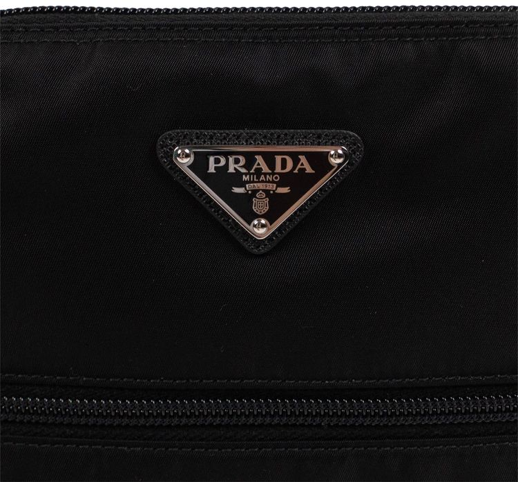 Prada Nylon Fabric Adjustable Strap Cross Body Shoulder Bag Black
