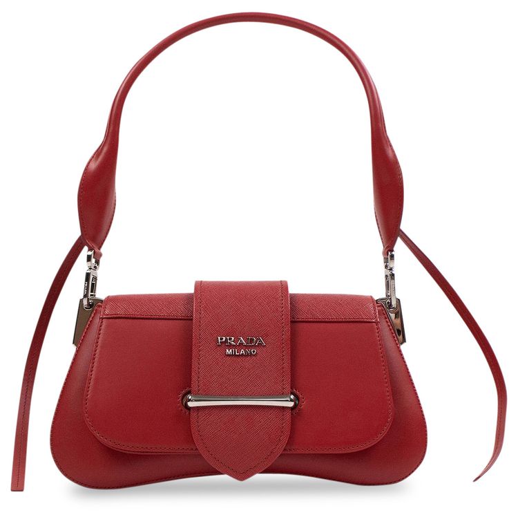 Prada Sidonie Calf Leather Small Shoulder Bag Red