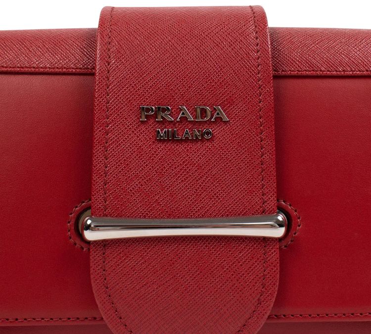 Prada Sidonie Calf Leather Small Shoulder Bag Red