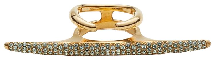 Ambush Swarovski Crystal Multi Layer Ring Gold