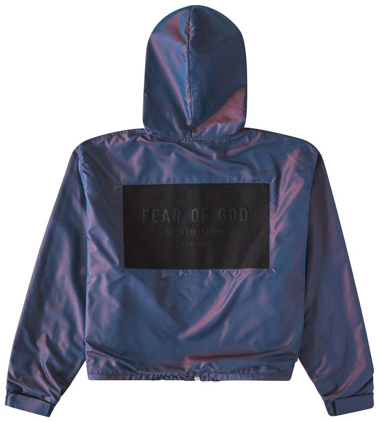 Fear of God Nylon Full Zip Hoodie Blue Iridescent