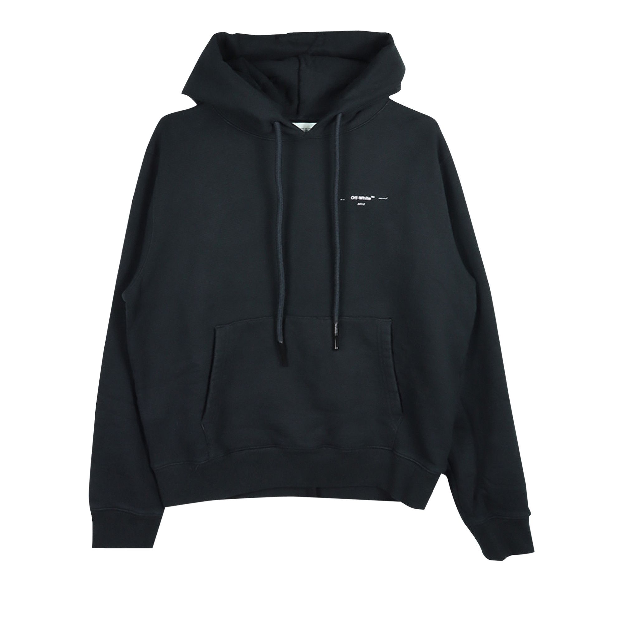 Buy Off White Logo Slim Hoodie Black White OMBB034R20D250171001 GOAT