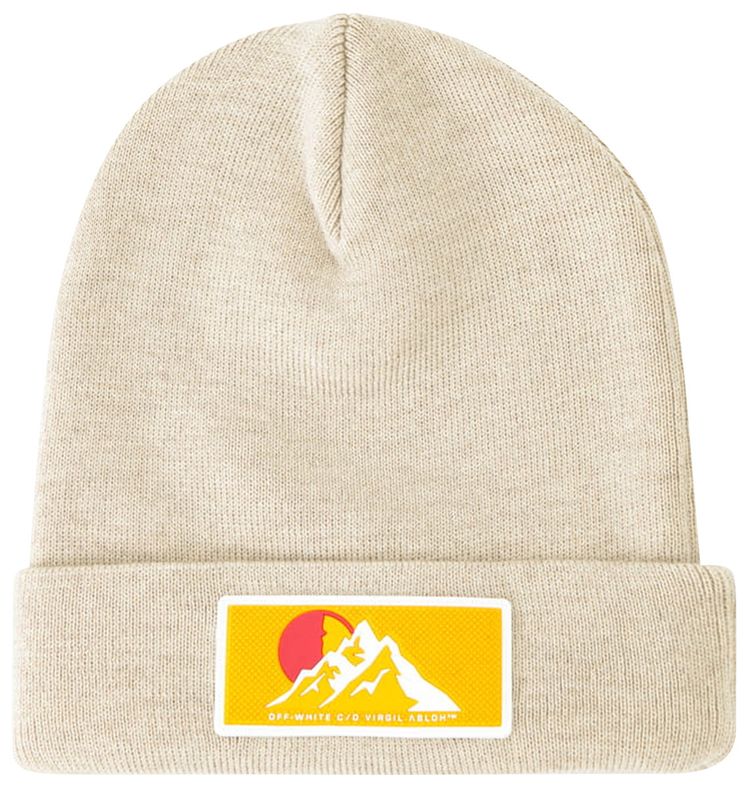 Off White Patch Beanie Beige