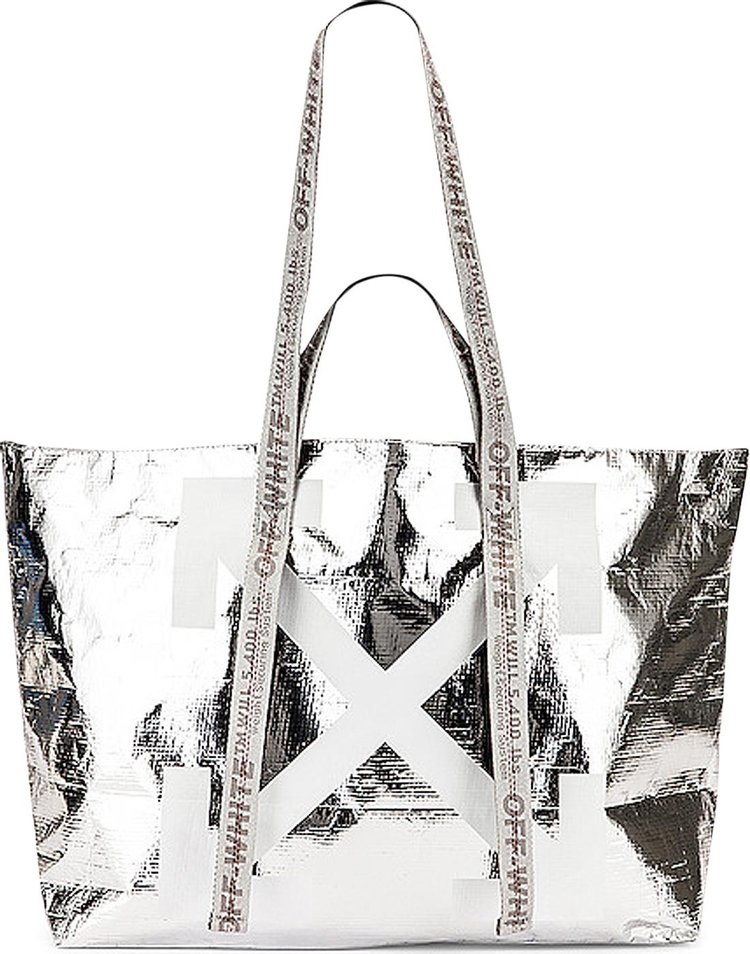 Off White Commercial Tote Silver