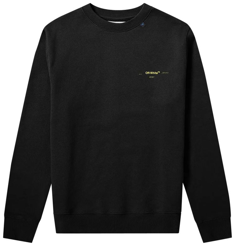 Acrylic Arrows Slim Crewneck Black  Yellow