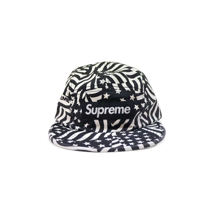 Supreme Washed Chino Twill Cap Black Flags