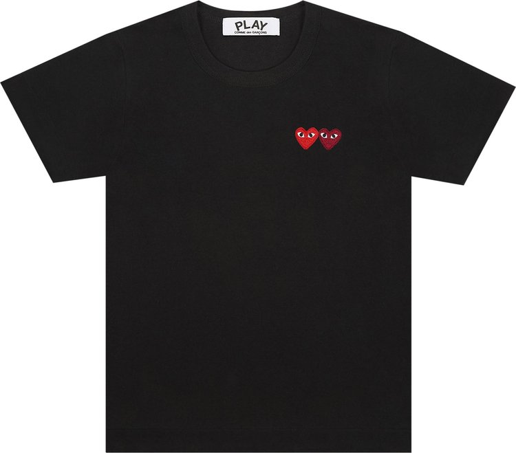 Buy Comme des Garçons PLAY Double Heart T-Shirt 'Black' - AZ T226 051 1 ...