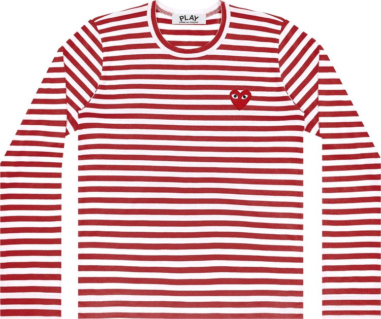 Comme Des Garçons PLAY Striped Long-Sleeve T-Shirt 'Red/White'