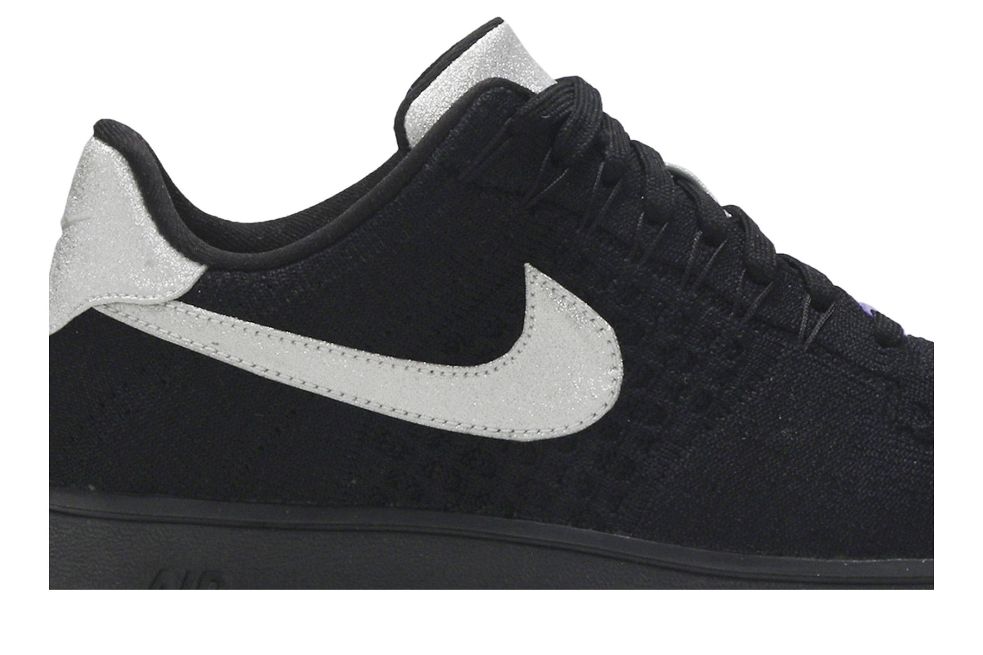 Air force 1 flyknit low black metallic silver 2025